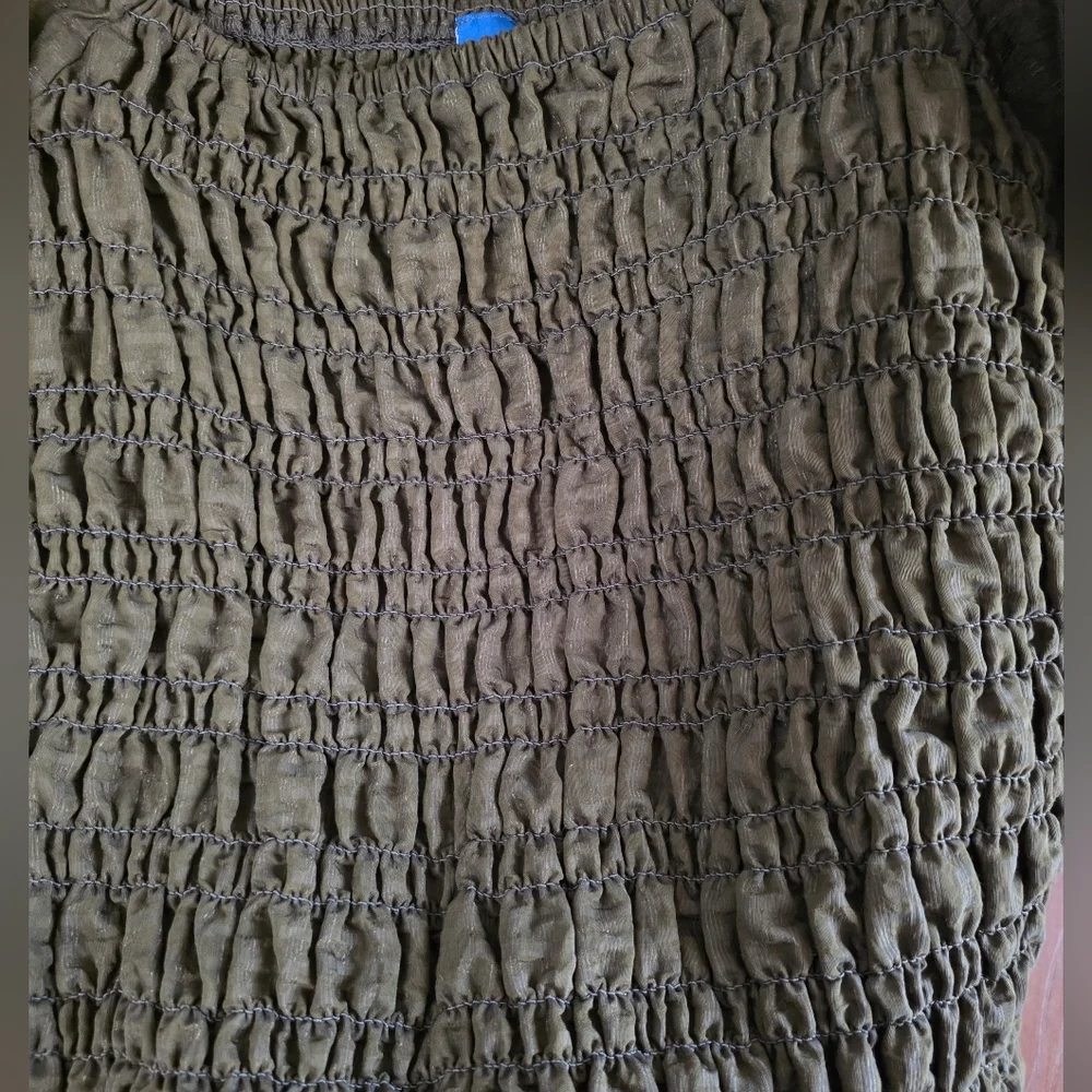 Old Navy Olive Smocked Blouse